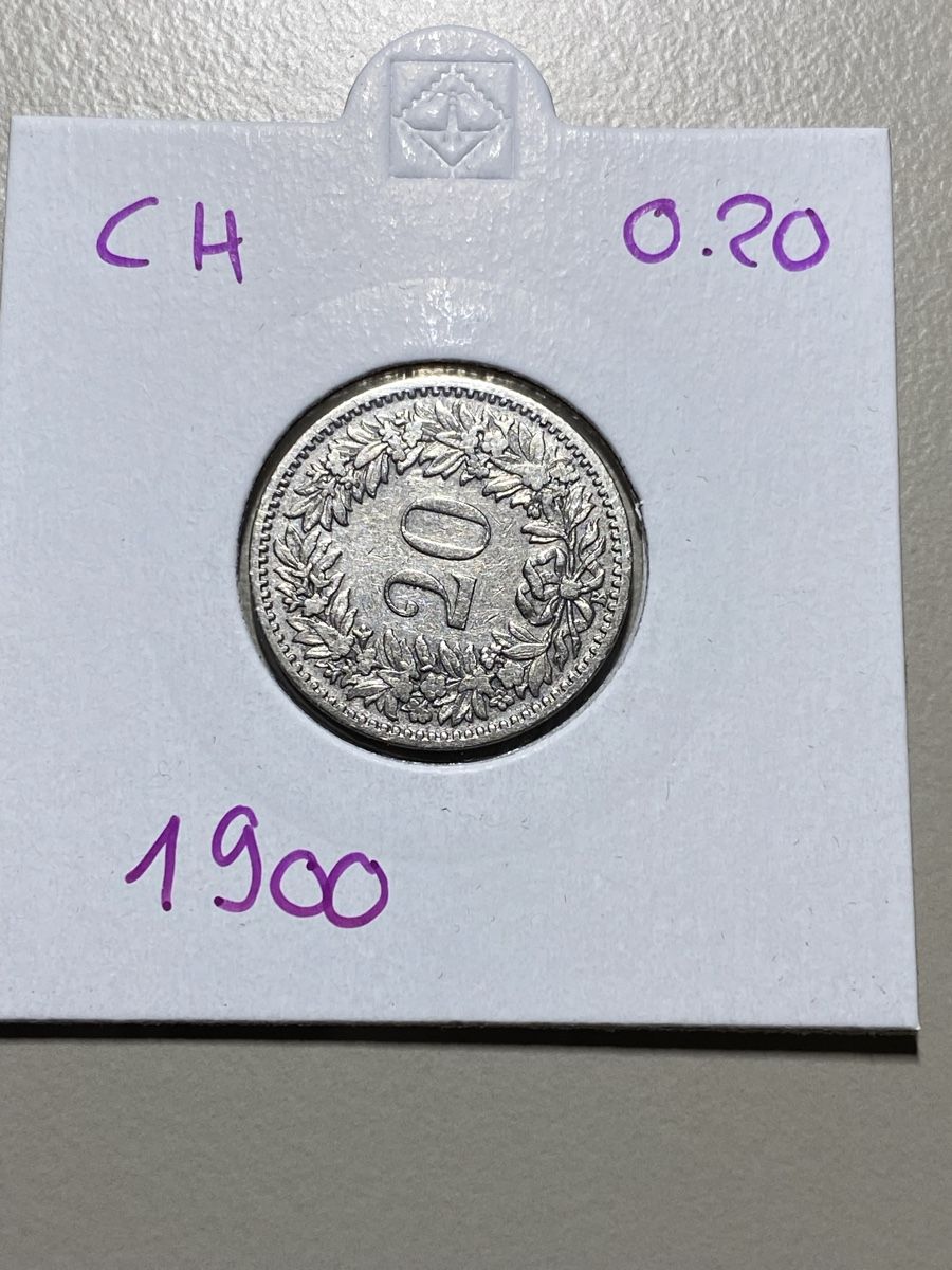 Alle Münzen: Suisse - 20 centimes - 1900 – Gebraucht aus Payerne von Mike1682