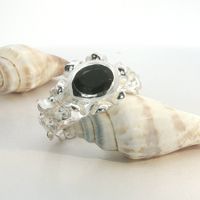 Statement Blumen Ring mit Saphir – Grösse 58