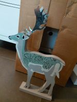 Hirsch Deko Figur Holz/Metall