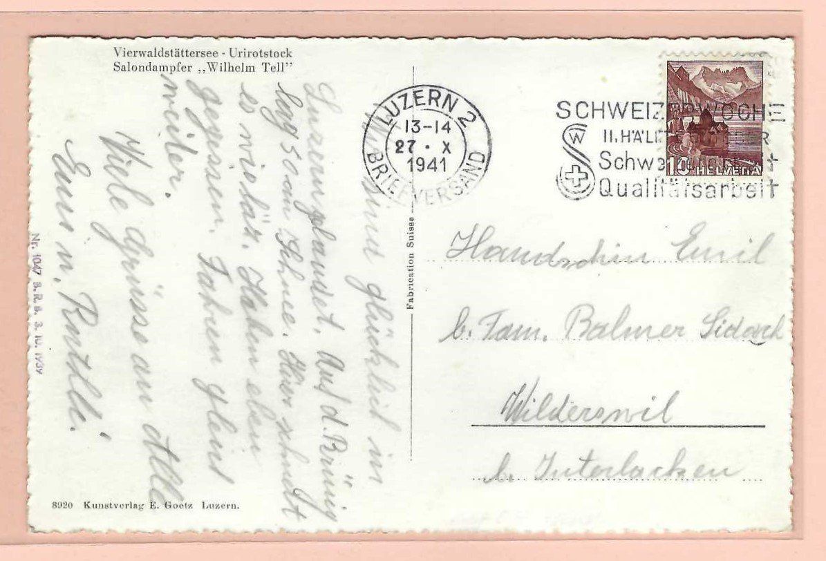 Cartoline postali: Brunnen. Dampfschiff 'Wilhelm Tell'. – Usato da Horw venduto da SwissSteamMemories 1