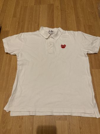 Comme Des Garcons Play Polo Shirt White