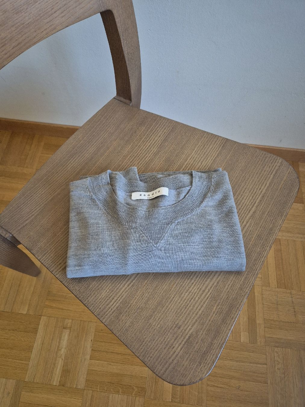 Sandro Maglioni & Felpe: Pull Sandro homme, Taille M, Gris Clair - laine mérinos – Usato da Lausanne venduto da DavidVL