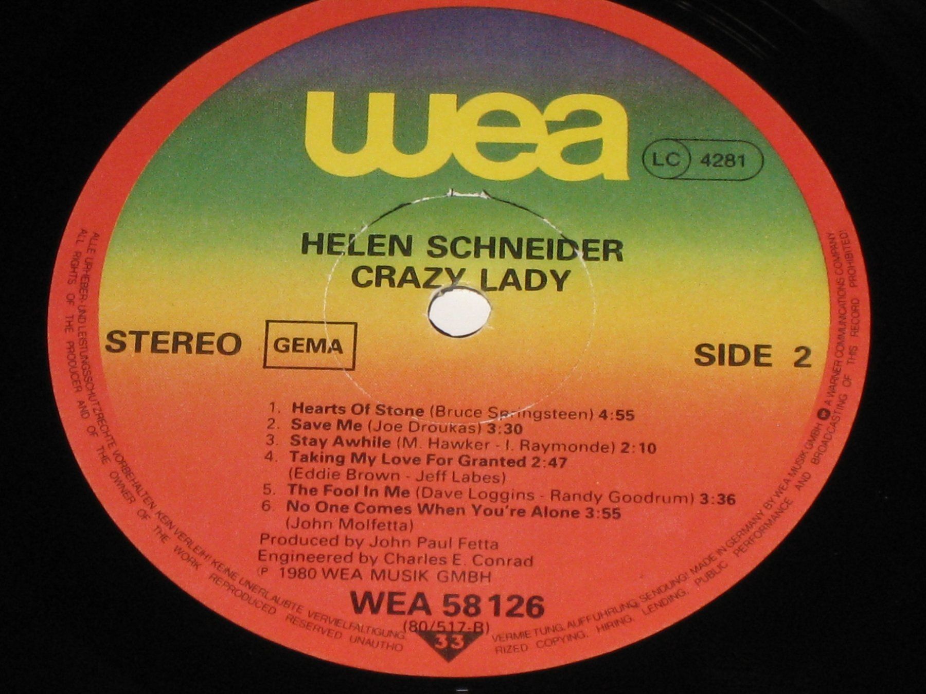 Schallplatten: LP - HELEN SCHNEIDER - CRAZY LADY – Gebraucht aus Steckborn von Quo7 2