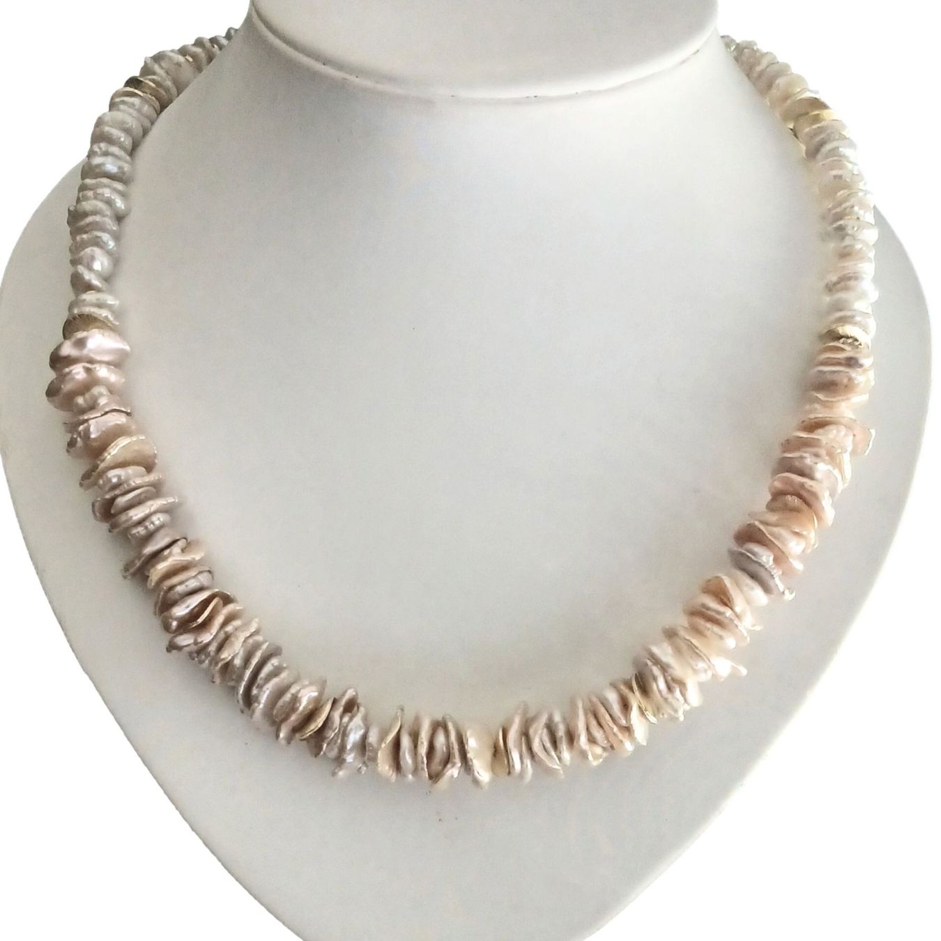 Catenine: Perlenkette Collier Halskette Keshi bicolor Unikat – Nuovo e nell'imballaggio originale da Lütisburg venduto da Emarra 1