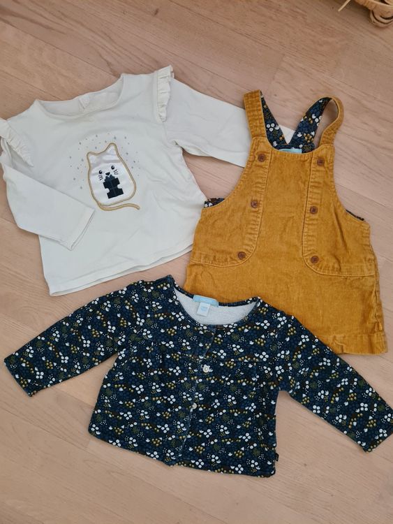 Ensemble Fille été 4 Ans - Short Jean + T-shirt Blanc Okaïdi - Occasion Très Bon état