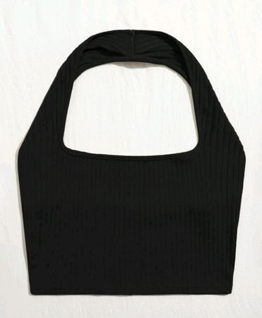 Top court noir dos nu, taille 46