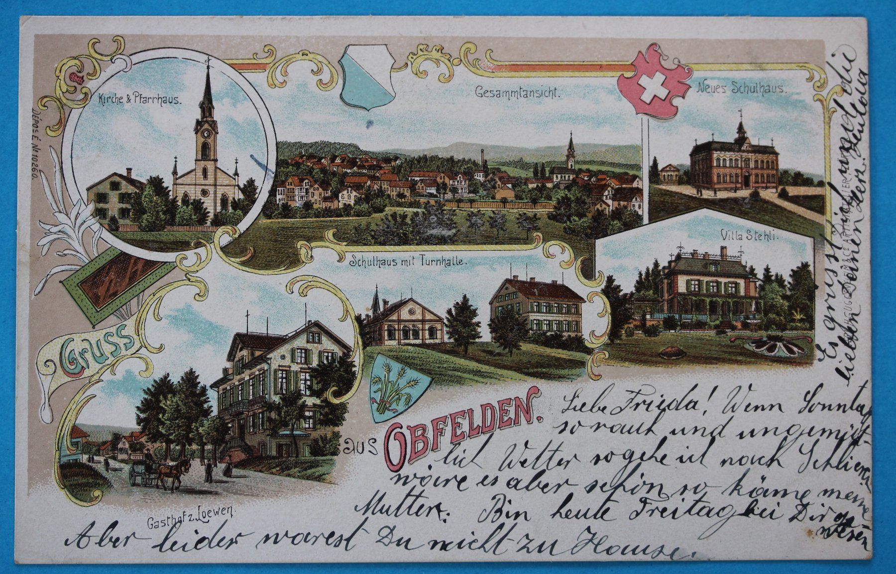 Ansichtskarten: OBFELDEN LITHO AK – Gebraucht aus Lotzwil von pirolh