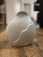 Stilvolle Design Vase, Keramik, Weiss, Neuwertig, Deko