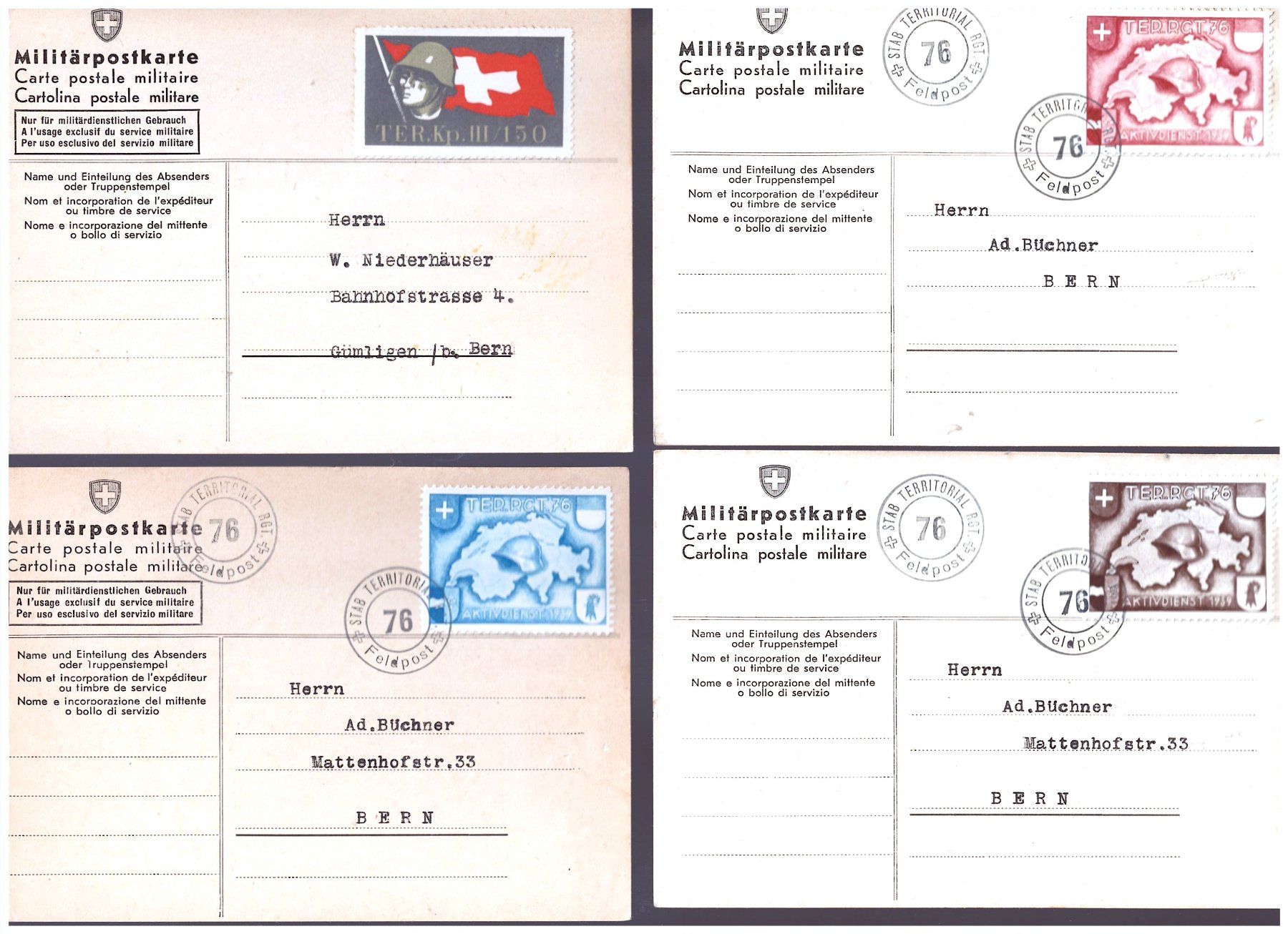 Tous les timbres: # 142 --- MILITÄRPOSTKARTEN – Neuf avec emballage d'origine à Dübendorf par Piero2 1