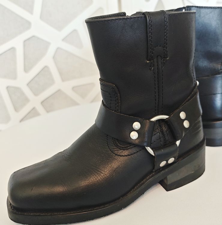 Schwarze Biker Boots aus Leder, Grösse 38, Top Zustand! (Neu