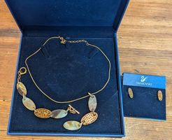 Elegantes Swarovski Schmuckset, Herbstfarben, neuwertig