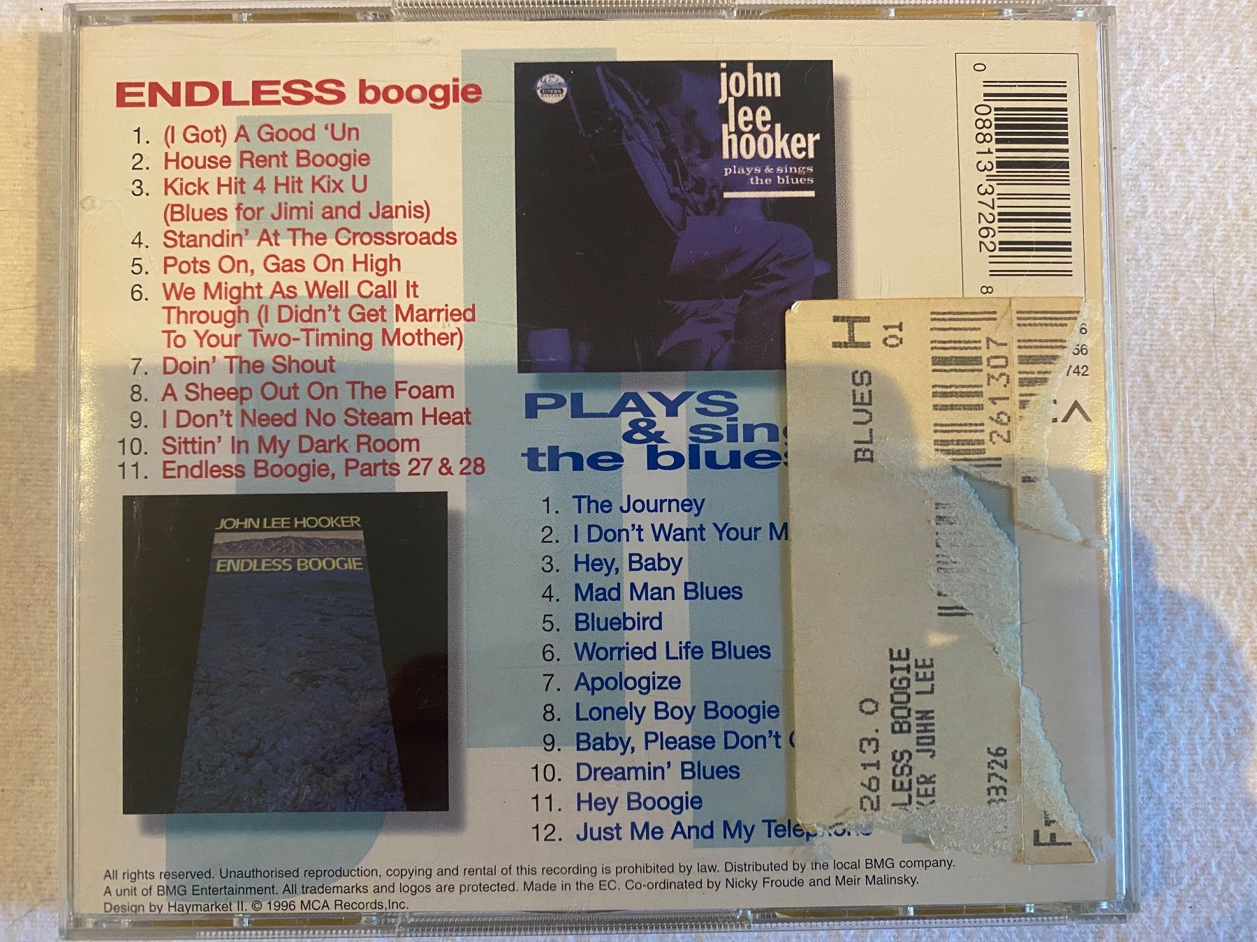 CD: John Lee Hooker - Plays & sings Blues / Endless Boogie (2CD) – Nuovo (secondo la descrizione) da Duggingen venduto da Kisha010 3