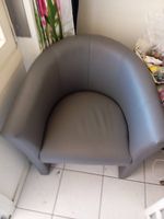 Loungesessel Kunst Leder grau rund guter Zustand 1 Stück