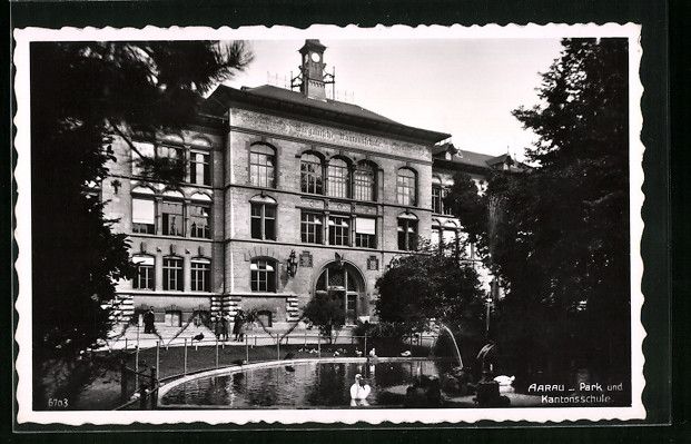 Cartoline postali: Aarau, Blick auf die Kantonschule nebst  – Usato da Berlin venduto da bartko-reher