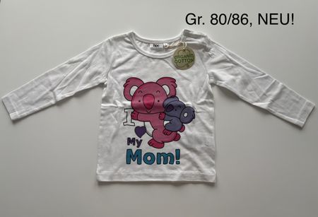Kinder Langarmshirt Koala Motiv Gr. 80/86 NEU