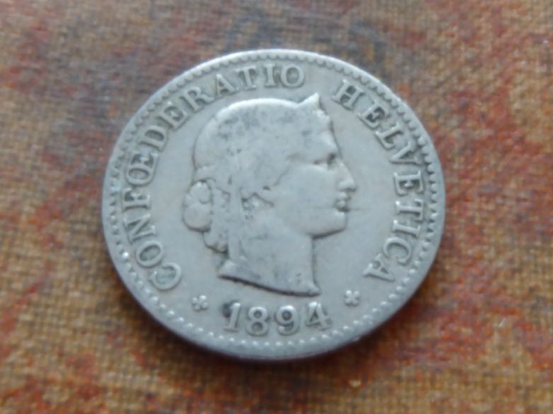 Alle Münzen: 5 Rp. 1894   (C) – Gebraucht aus Romanel-sur-Lausanne von Swift13