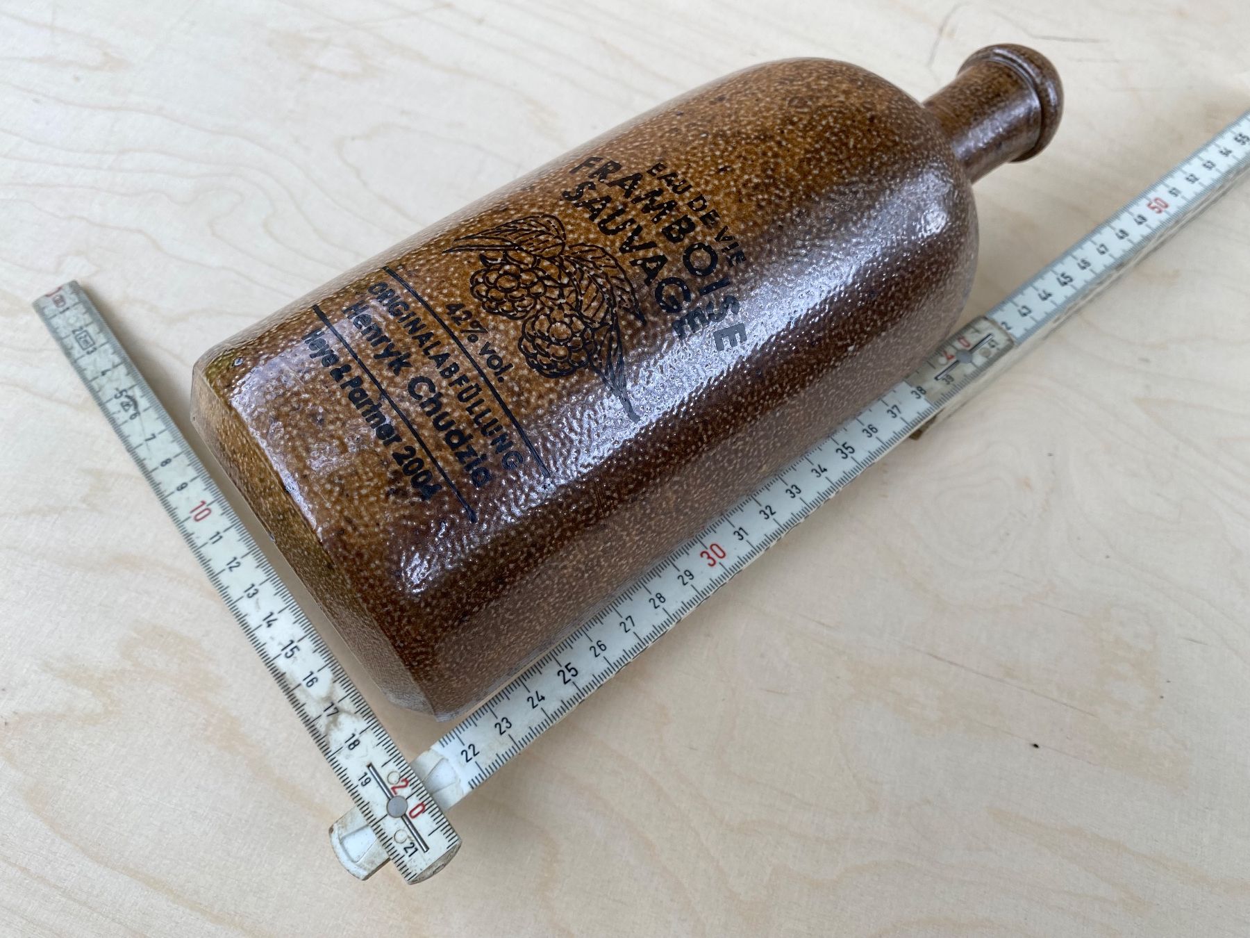 Altro: schöne alte Himbeerschnaps-Flasche aus Ton – Usato da Feldbach venduto da Olive1 9