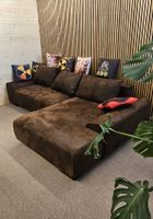 Modernes Bettsofa in Braun im Retrolook