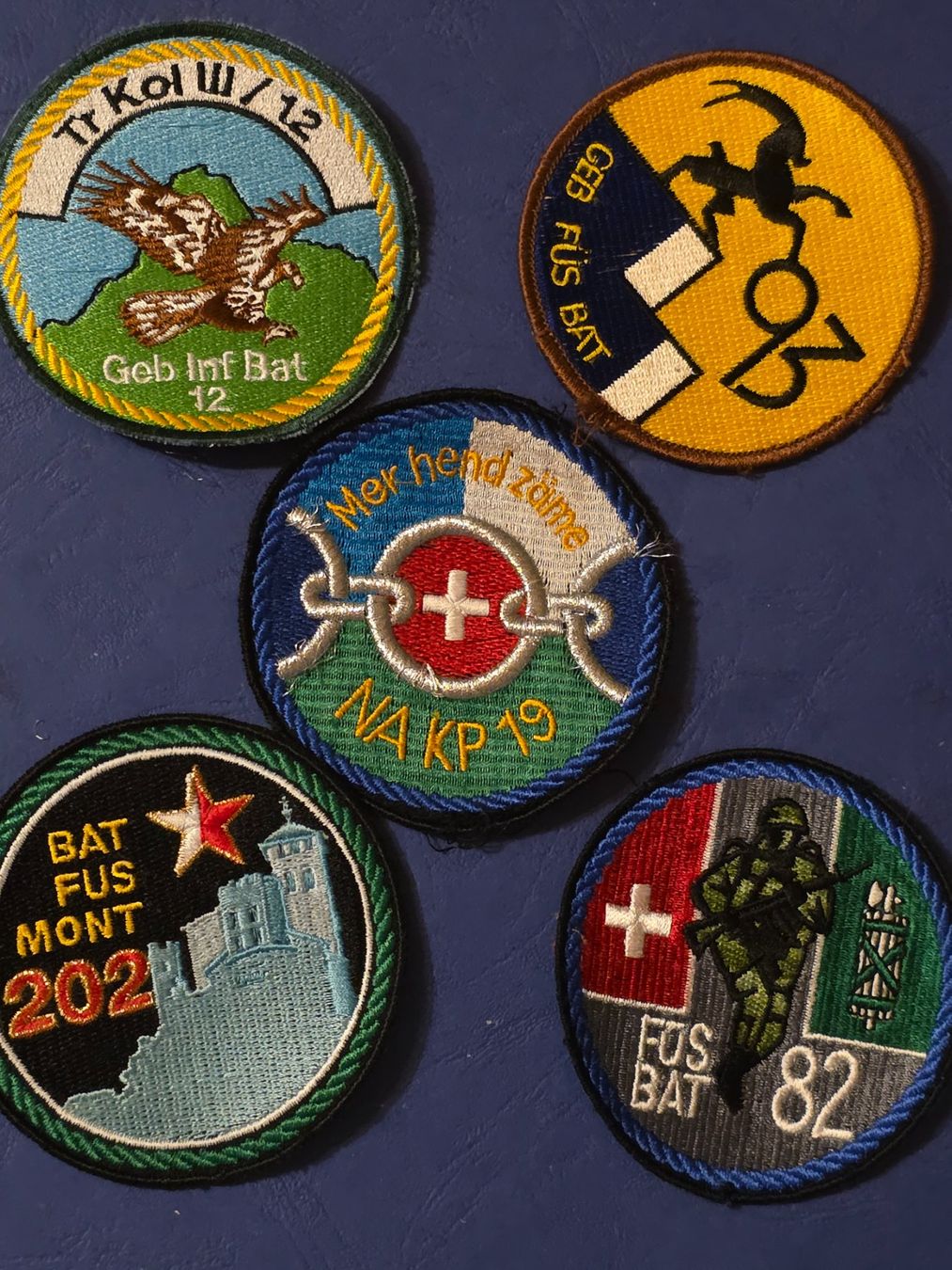 Schweizer Armee Placchette & Badge: 5 Abzeichen A95 – Usato da Nyon venduto da freetoys08