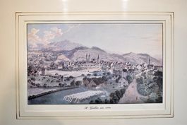 Historische Ansicht St. Gallen um 1820 gerahmt