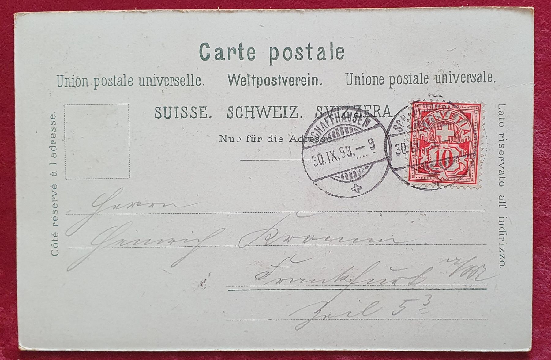 Cartoline postali: Gruss vom Rheinfall 1893 – Usato da Kreuzlingen venduto da Rschweiz1 1