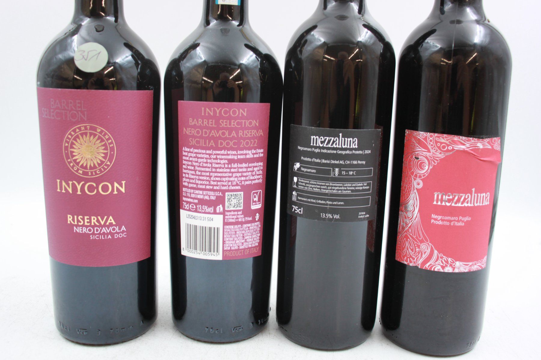 Vino: 3x Inycon Riserva & 3x Mezzaluna Negromaro (26081663Z) – Nuovo (secondo la descrizione) da Zürich venduto da fundsachenverkauf 1