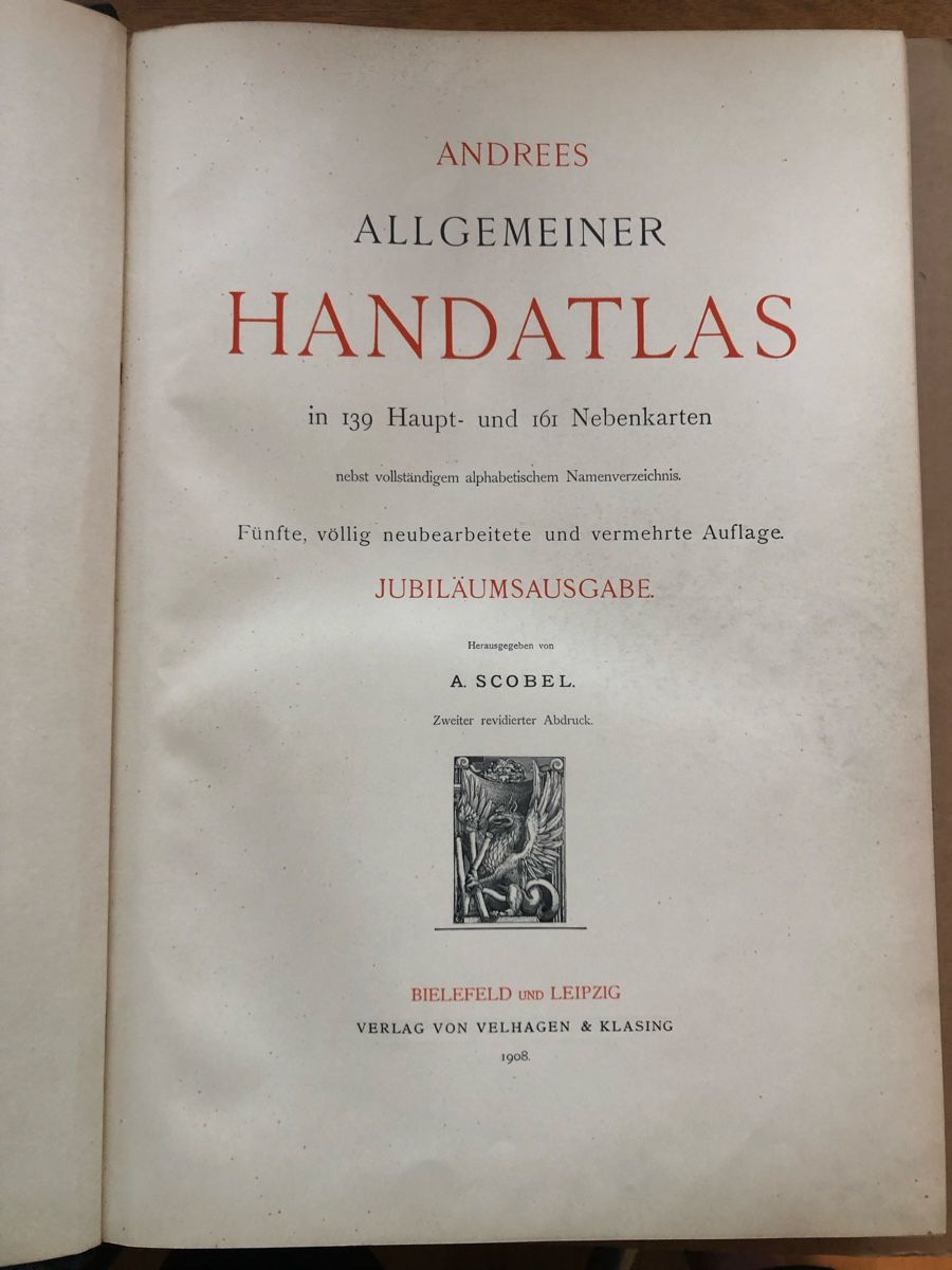 Libri: Handatlas ANDREES aus dem Jahre 1908 – Usato da Solothurn venduto da Heso11 1
