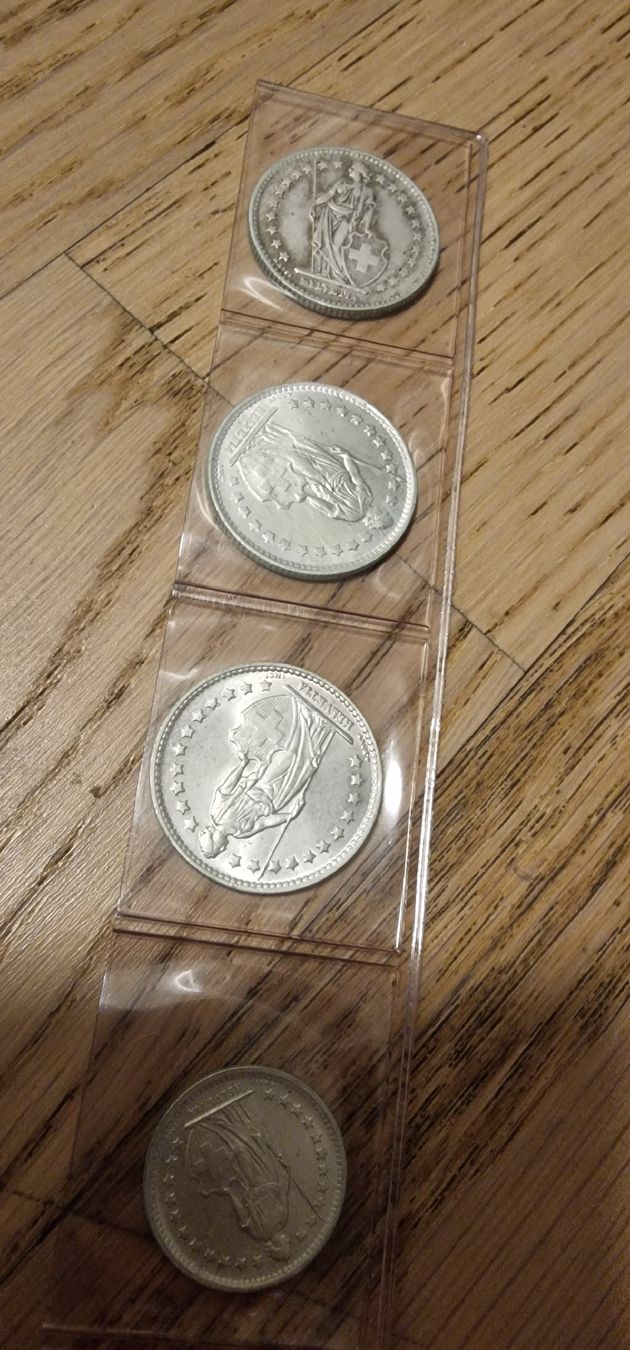 Alle Münzen: 3x 1.- silber /1x 50Rp. – Gebraucht aus Arbon von sar_l7ll 1