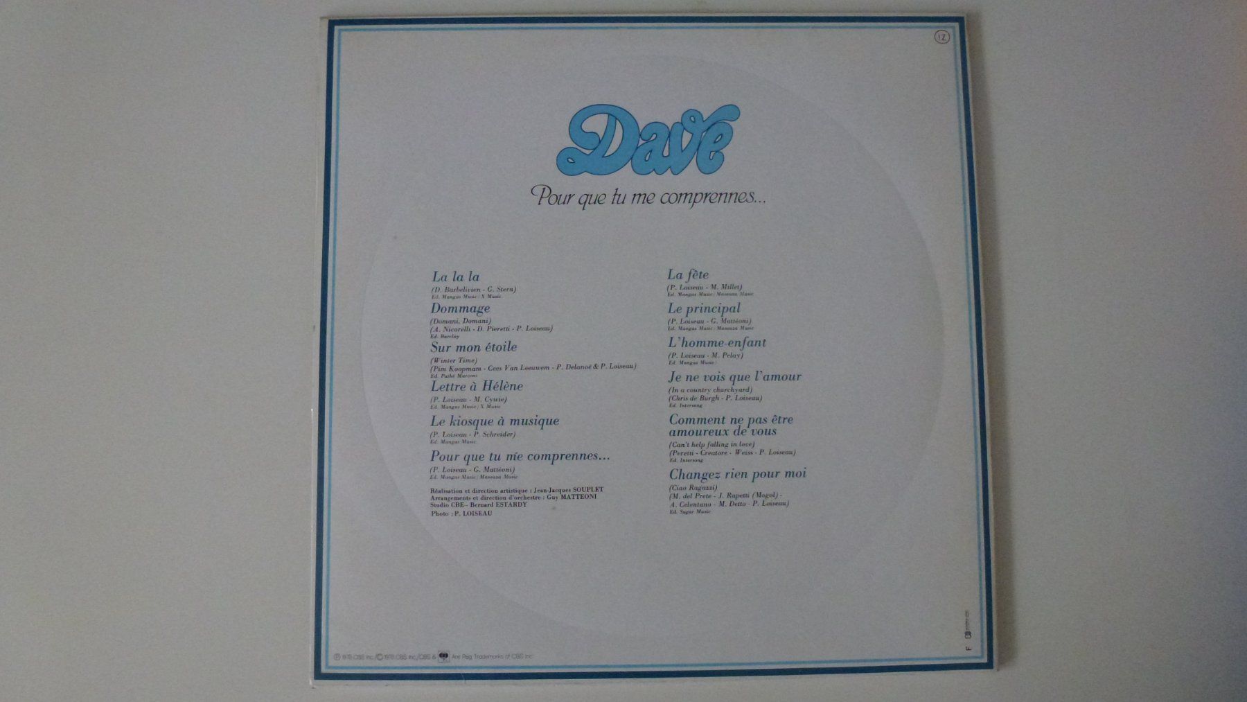 Schallplatten: Dave - Pour que tu me comprennes picture disc – Gebraucht aus Le Lignon von passro06 1