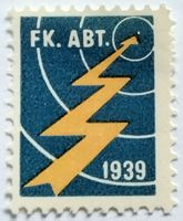 Soldatenmarke 2.WK, Funker Abteilung, blau/gelb, Wi Fk 6