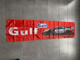 Coole GULF Ford GT40 Flagge / Fahne - 45x180cm