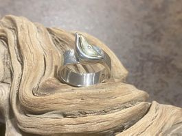 Ring, Vorsteckring, Silber, Gelb-  und Weissgold m. Brillant