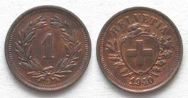 EIDGENOSSENSCHAFT 1 Rappen 1940 Bronze ERHALTUNG!!! unz