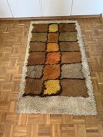 Tapis shaggy vintage motifs géométriques 91x160cm bon état