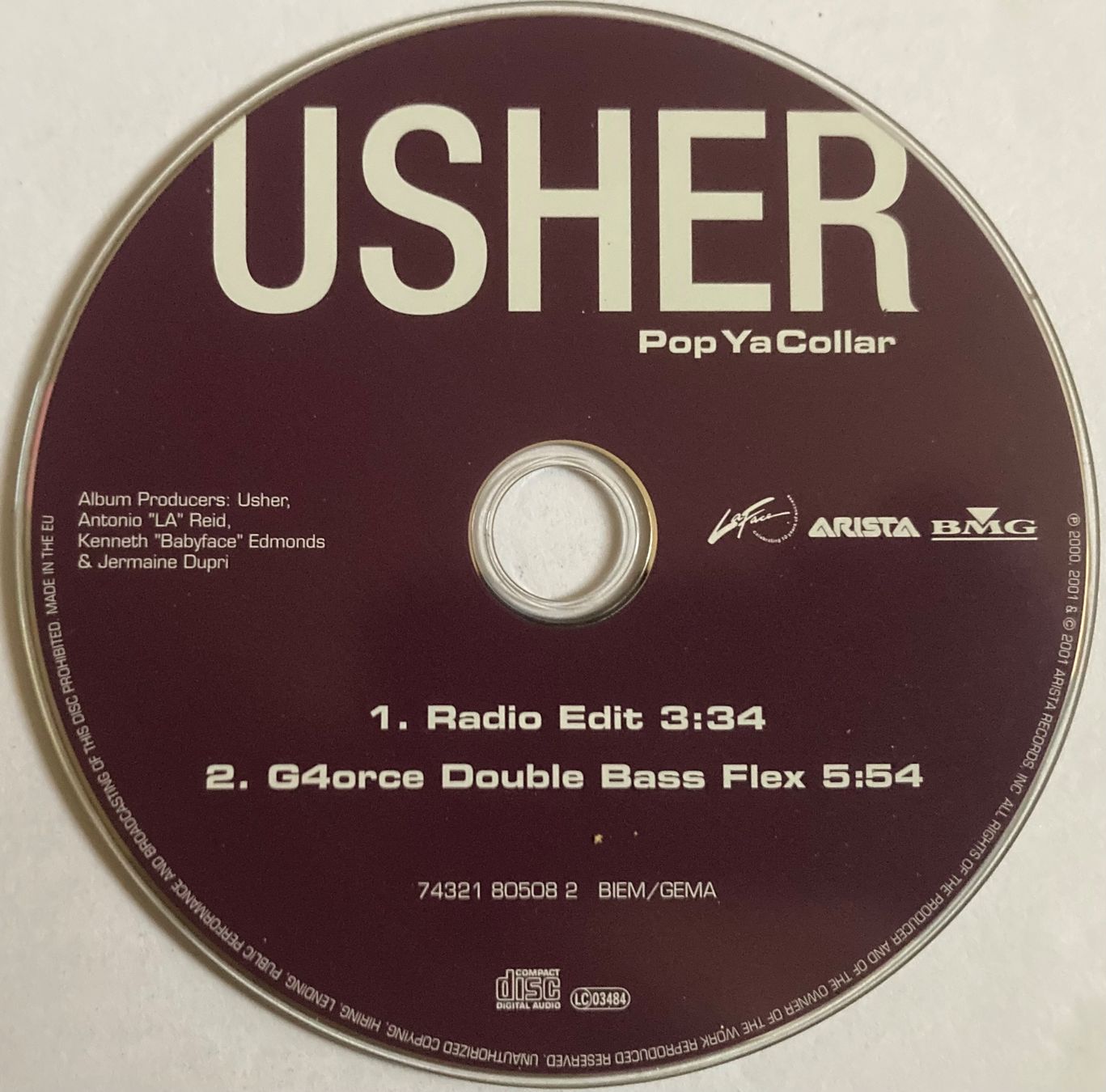 CD: USHER - POP YA COLLAR – Usato da Poliez-Pittet venduto da Newtown-Records 2