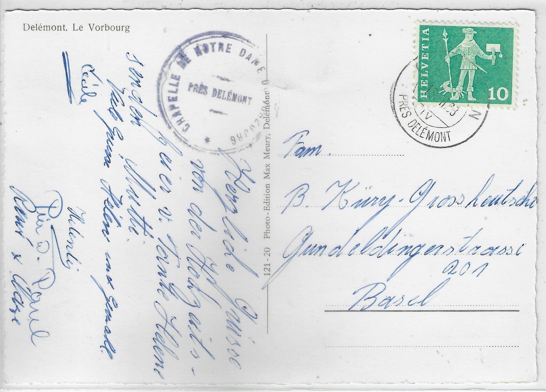 Cartoline postali: Delemont - Le Vorbourg – Usato da Ettingen venduto da Kartenplanet 1