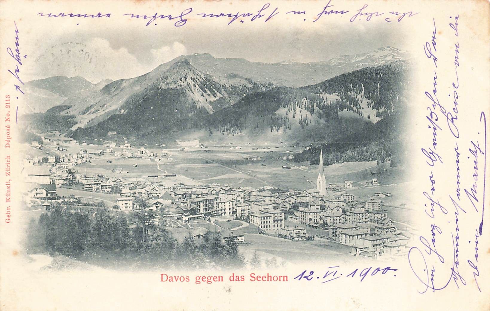 Cartoline postali: Davos – Usato da Biasca venduto da Blenio71