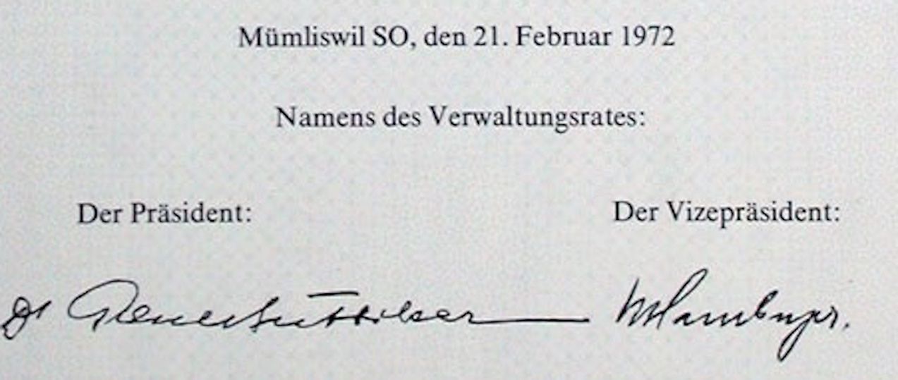Documenti: OWO-Presswerk AG, Mümliswil - 1972 – Usato da Solothurn venduto da Sgasche 1
