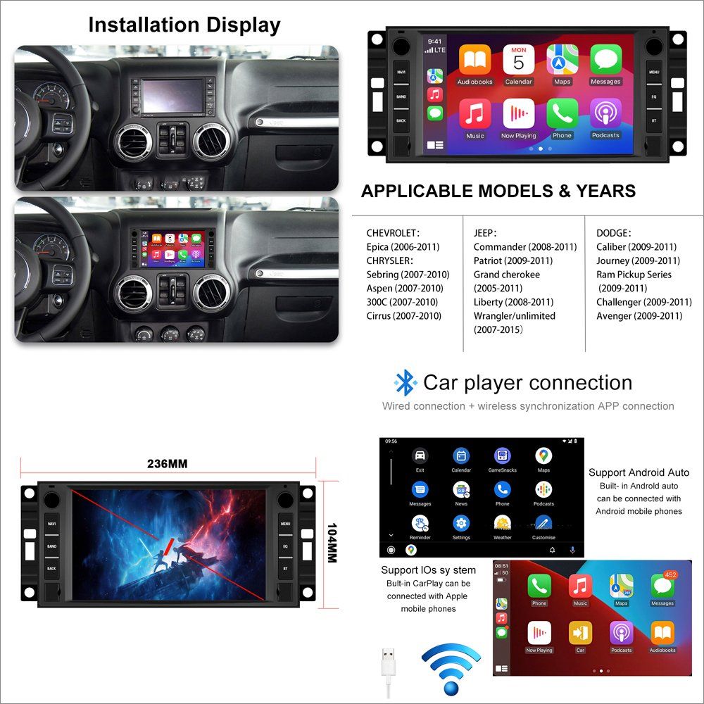 Navigatori: Autoradio RDS Dodge RAM Durango Caliber Durango Dakota – Nuovo e nell'imballaggio originale da Chiasso venduto da online.shop 3