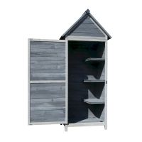 Gartenschrank hellgrau aus Holz 77x53x17