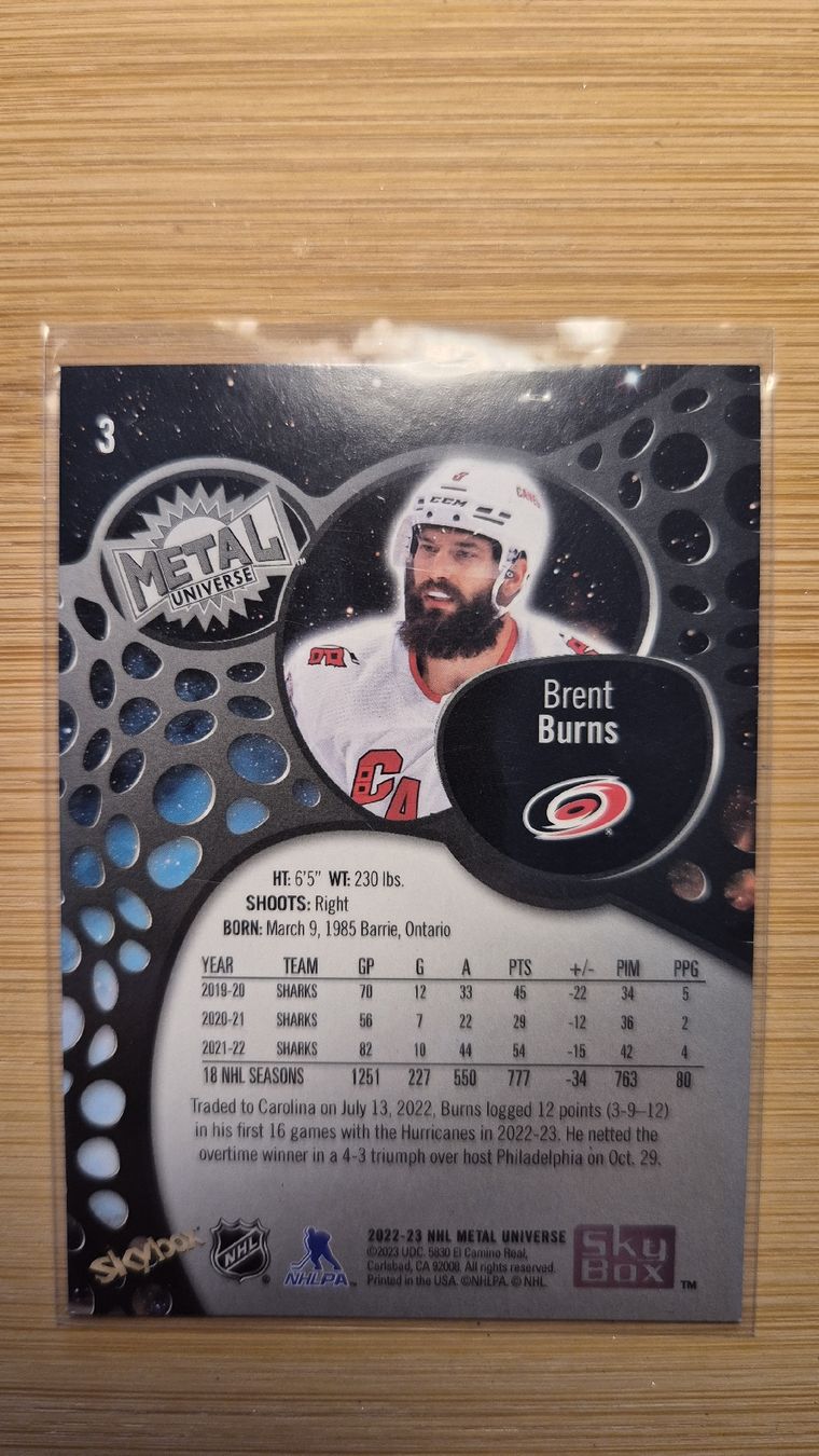 NHL Carte collezionabili: NHL Carolina Hurricanes Brent Burns – Usato da Bellach venduto da paedu-1980 1