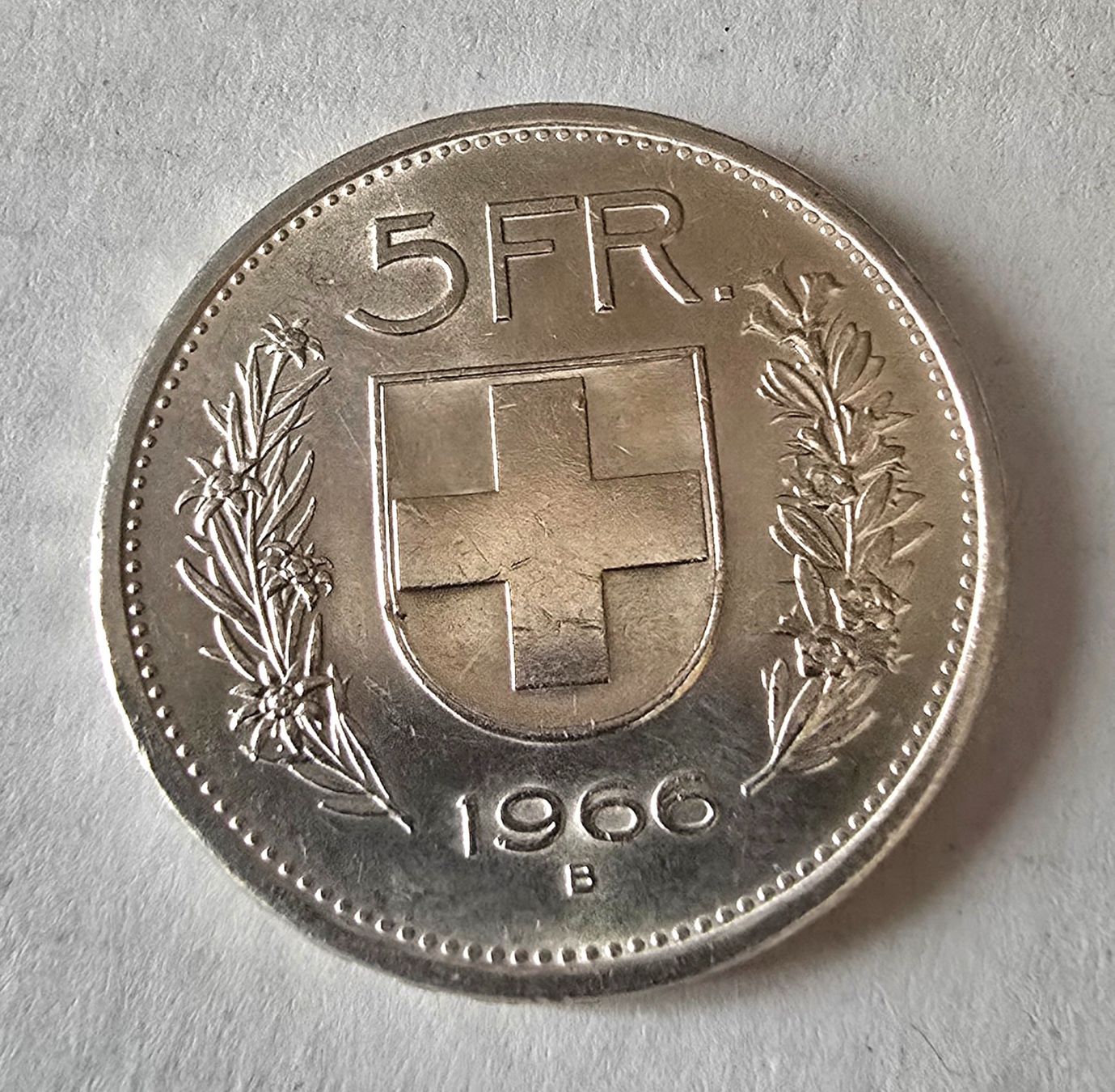 Toutes les monnaies: Fr. 5.00  Silbermünze 1966 – D'occasion à Ennetbürgen par 50shafali53