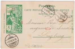CRESUZ - rarer Balkenstempel auf UPU Postkarte nach LENZBURG