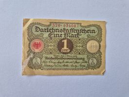 Darlehnskassenschein 1 Mark aus dem Deutschen Reich 1920