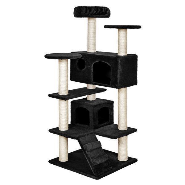 Gothic Katzenkratzbaum Mit Sisal & Spielzeug – 94 Cm Hoch, Schwarz, Für Mittlere & Große Katzen, Stabile Basis