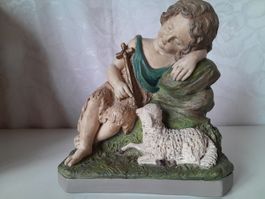 Johannes der Täufer als Kind mit Schaf, Kreuzstab, Gips 1923