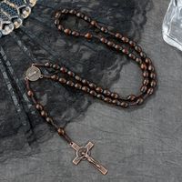 Véritable Chapelet (Rosaire) perle en bois, NEUF
