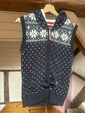 Alprausch Weste mit Kapuze, Gr. S, Winter Strick Muster Top
