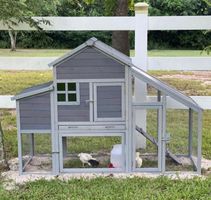 + Hühnerstall mit Nistkasten，Großer Outdoor-Hühnerhaus
