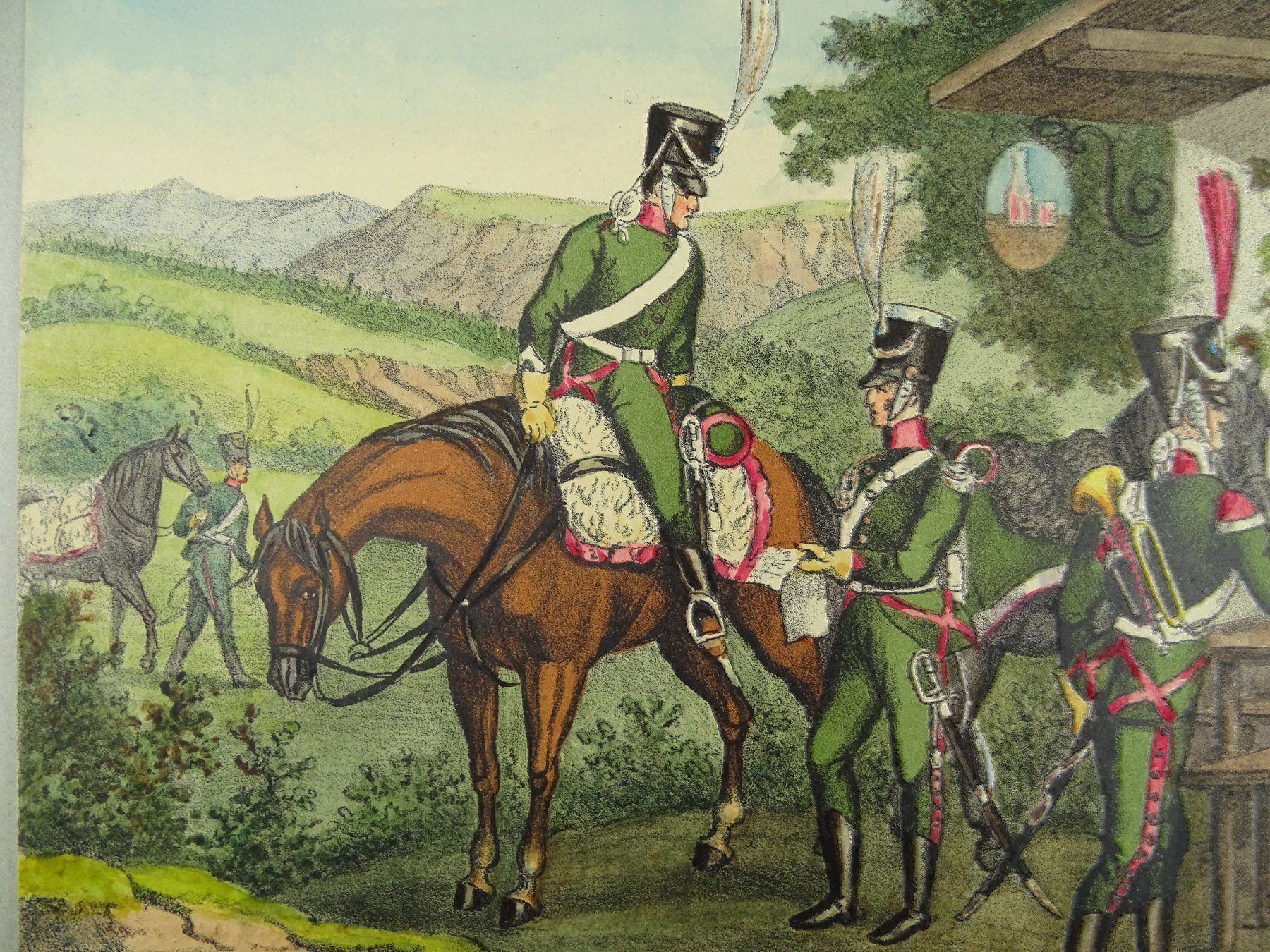 Stiche: ZÜRCHER MILIZEN, LITHOGRAPHIE UM 1890 – Gebraucht aus Grüningen von Kartensammler 3